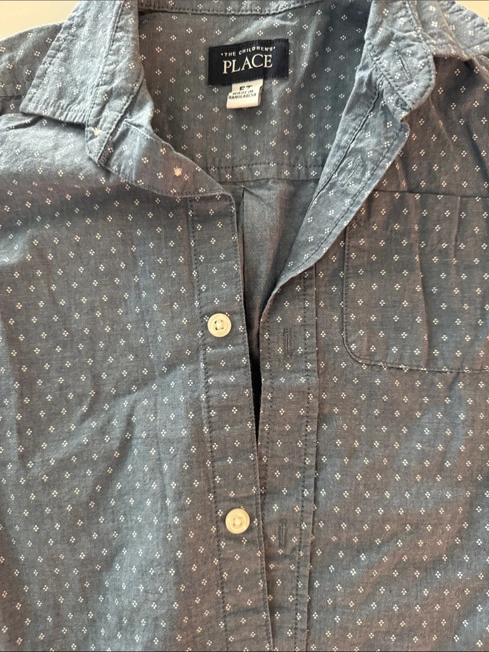 The Children's Place Blue Short-Sleeve Button-Up Shirt 5t